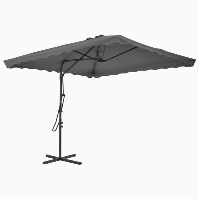 vidaXL - Parasol - met - stalen - paal - 250x250 - cm - antraciet