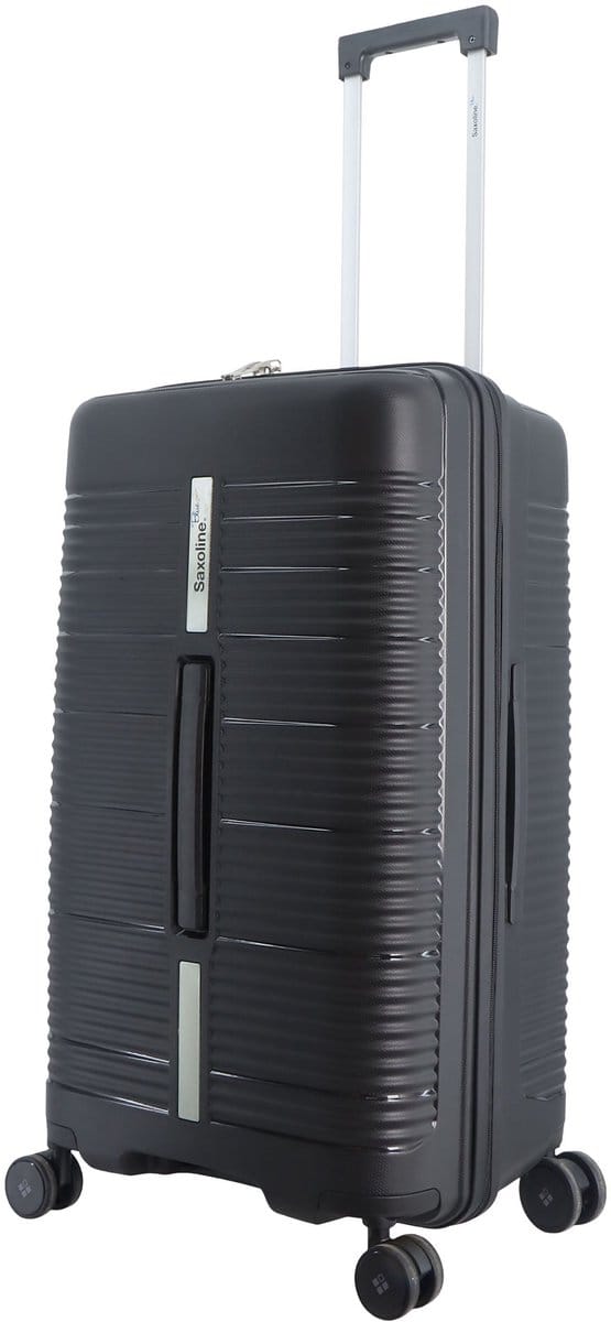 Saxoline Blue Overly Harde koffer / Trolley / Reiskoffer - (Medium) - Zwart - Zwart / Medium