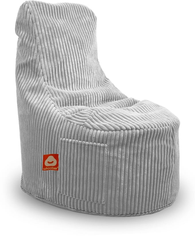 Whoober Nice – Stoel Zitzak – Grijs dik ribfluweel – Comfortabel & Duurzaam