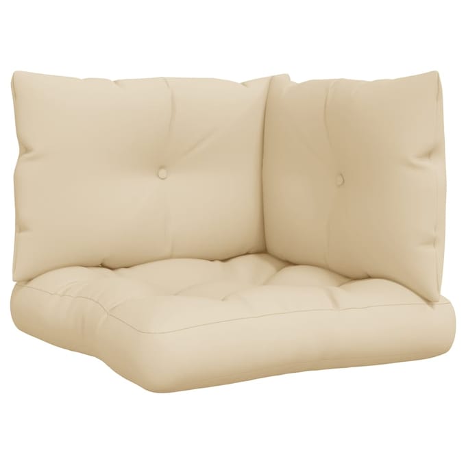 vidaXL - Palletkussens - 3 - st - stof - beige