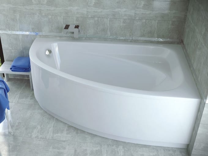 Badland CORNEA hoekbad 140 x 80 cm rechts wit