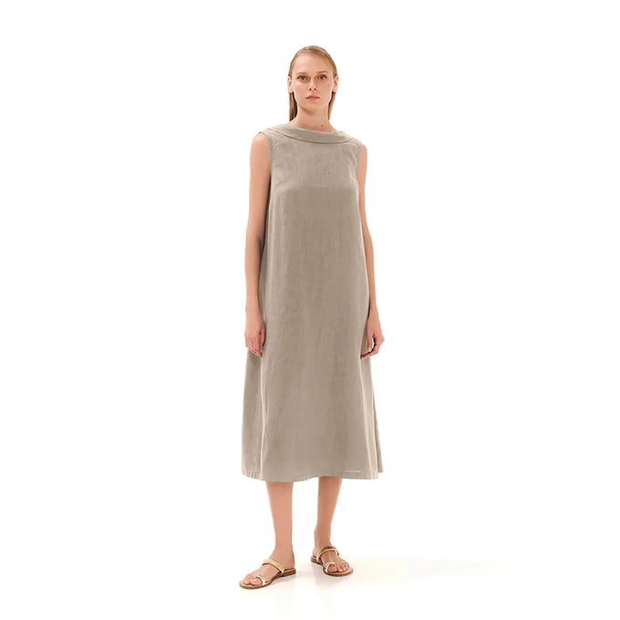 Lange jurk met strik op de rug vrouw Haris Cotton Essentials