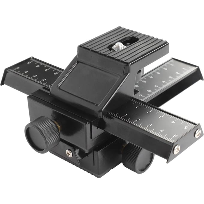Macro Focus Rail Slider 4-weg Magnesium Aluminiumlegering Close-up Opname Slider met 1 4 Inch gray