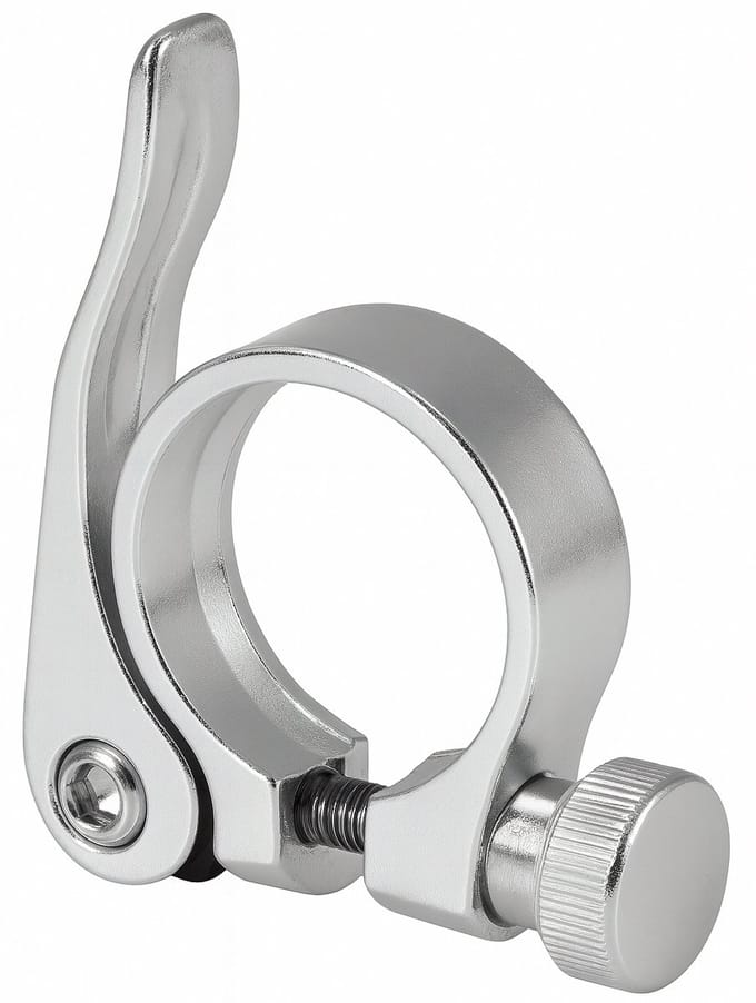 Zadelpenklem Edge ø34.9 aluminium met snelspanner - zilver