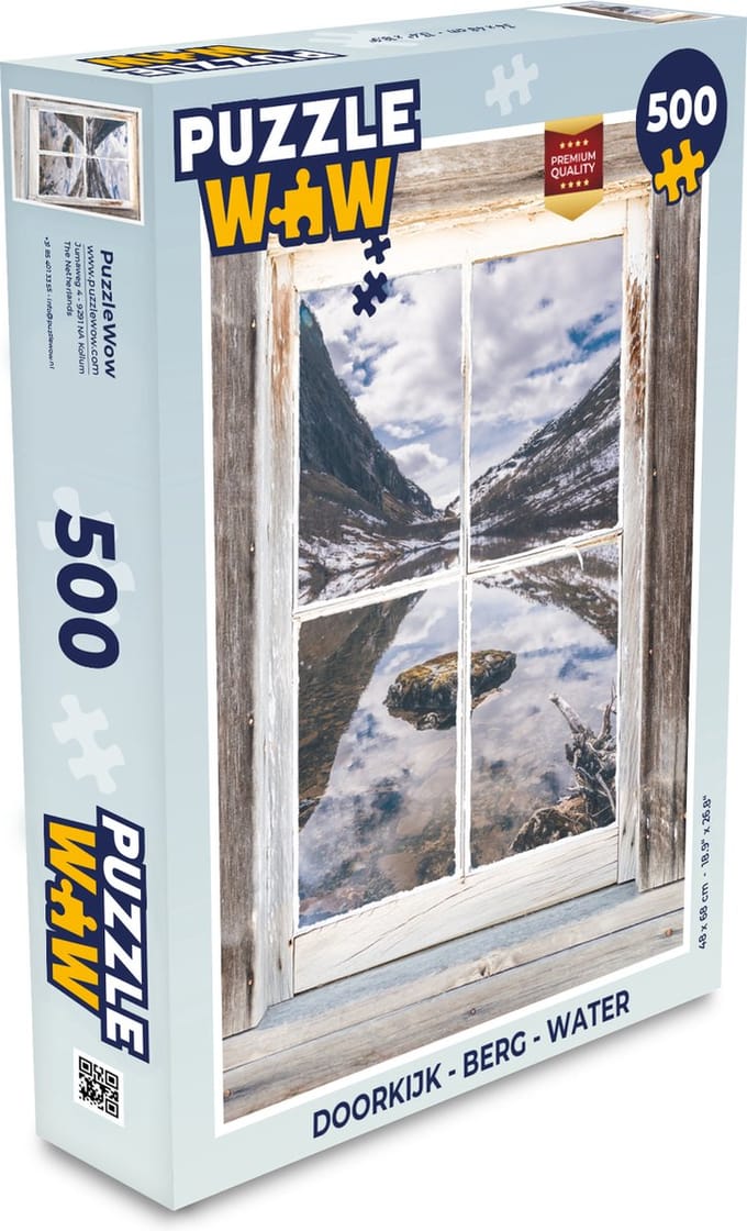 Puzzel Doorkijk - Berg - Water - Legpuzzel - Puzzel 500 stukjes