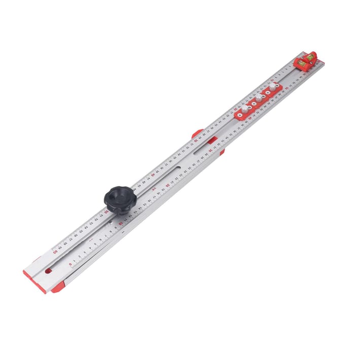 Règle de menuiserie Outil de traçage 2 en 1 Multifonctionnel Alliage d'aluminium Règle en T Outil d'échelle de mesure white