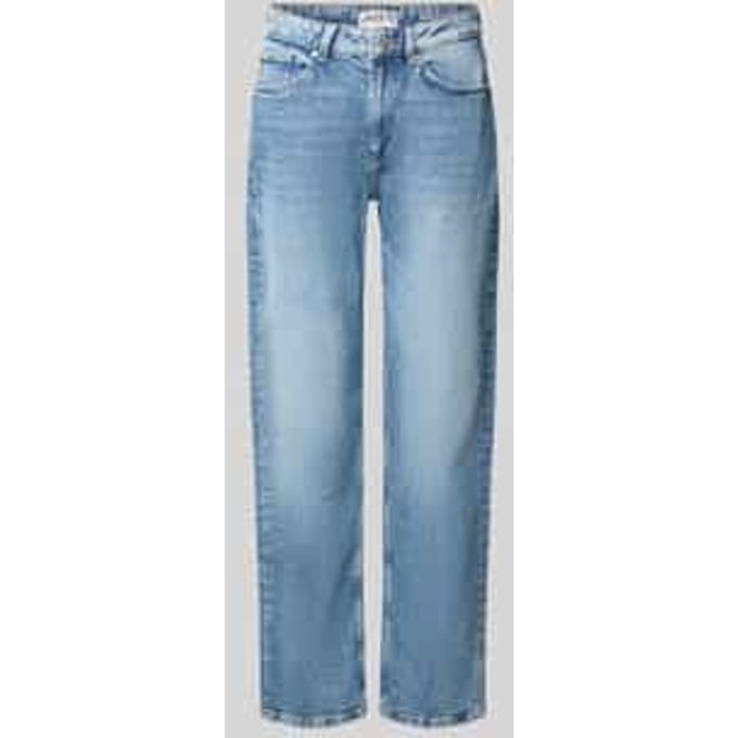 straight fit jeans van katoenmix