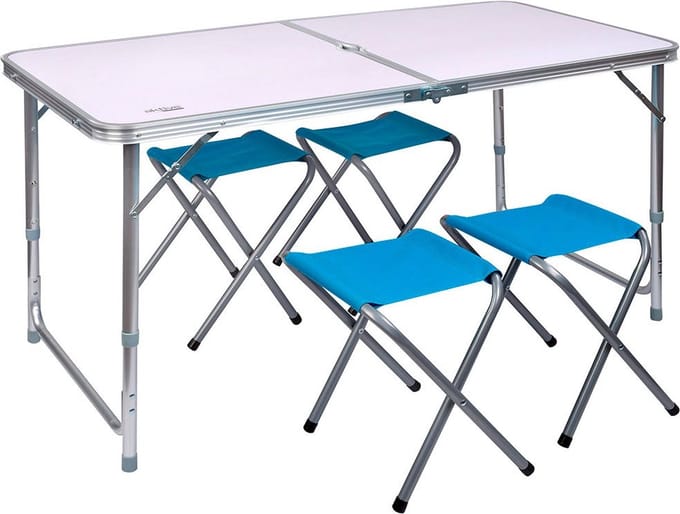 Aktive Tafel Met Kruk 120x60x70 Cm Wit