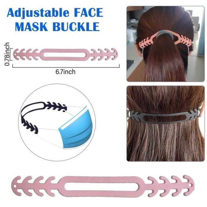 HA06584-Porte masque en Silicone antidérapant réglable. Poignées auriculaires. Masques à crochet d'extension zwart