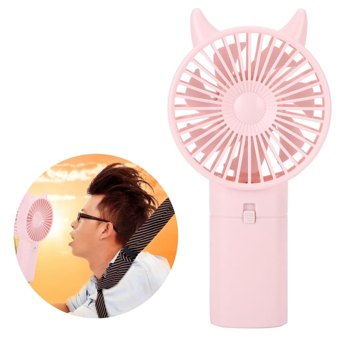 Mini Ventilator Draagbaar Handheld Schattig Stil Elektrische Koelventilator voor Thuis Kantoor Reizen Roze beige
