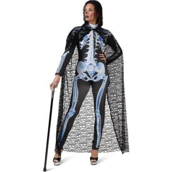 Skull Cape Dames One Size Feestkleding