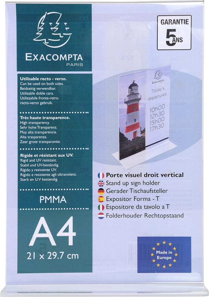 Exacompta 20x Folderhouder Rechtopstaand A4 transparant - Transparant - 84158D