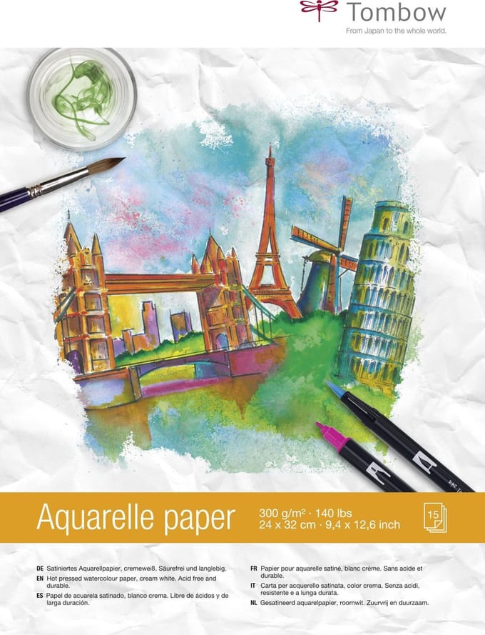 Tombow handlettering / aquarelblok - 24 x 32 cm