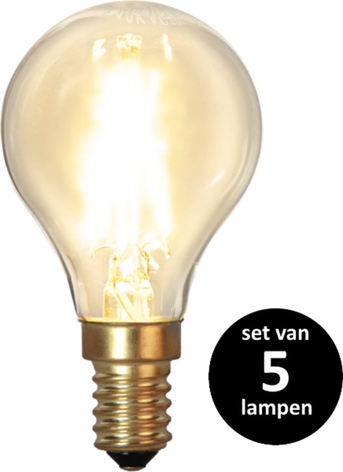 Soft GlSoft Glow KogelLamp - E14 - 1.5W - set van 5