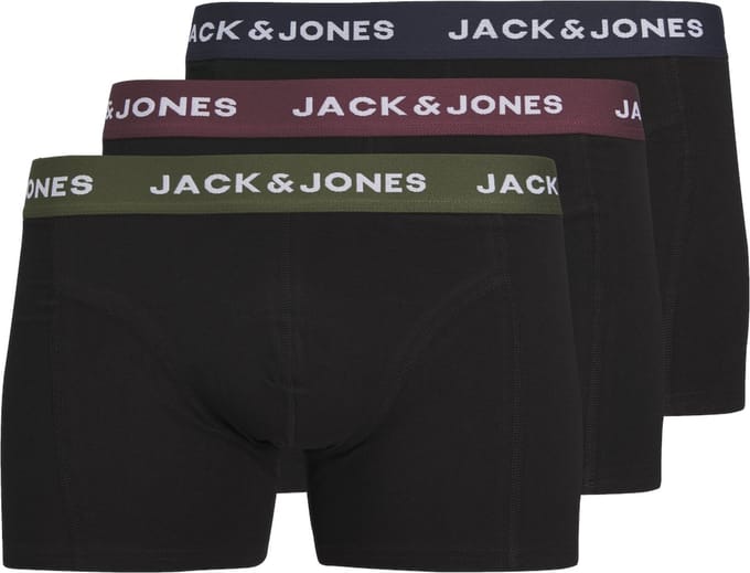 Jack & Jones Heren Plus Size Boxershorts Trunks JACARON Zwart 3-Pack - Maat 5XL