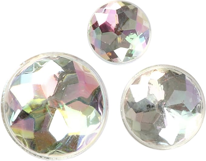 Strasstenen, afm 6+8+10 mm, kristal, 40 stuk/ 1 doos