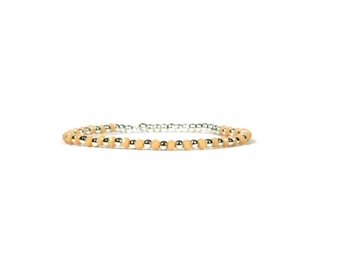 Heaven Eleven - 925 Zilver 2,5mm - peach stenen
