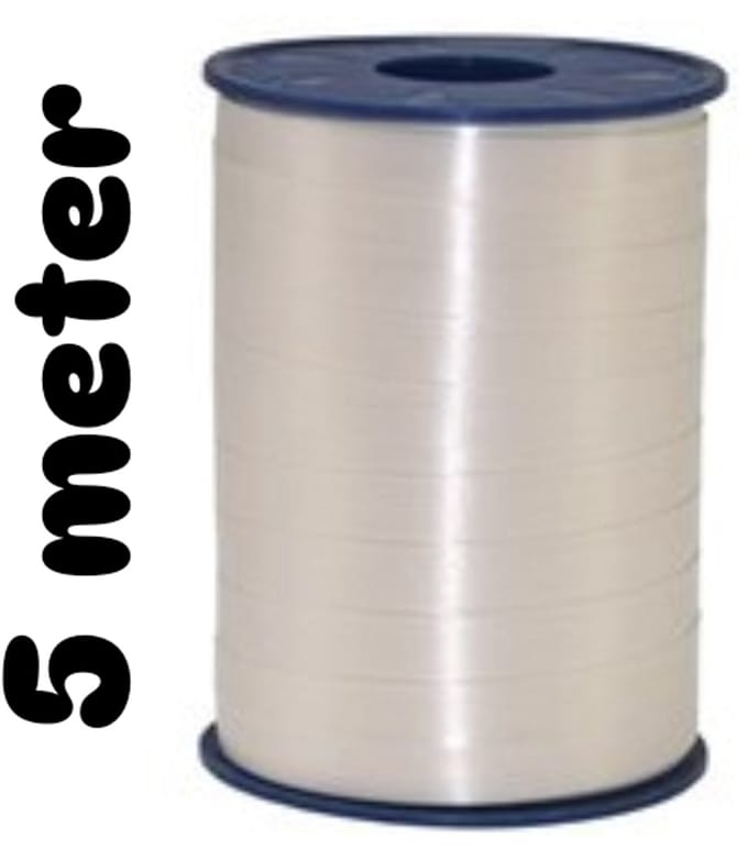 5m lang - Sierlint Off White - krullint - cadeau versiering - Niet op spoel geleverd