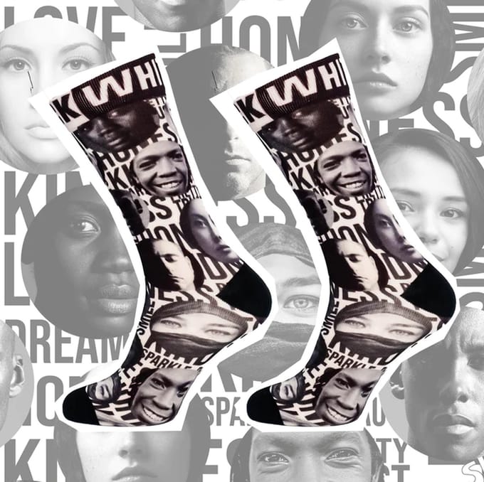 Sock my black white faces sokken maat 39/42