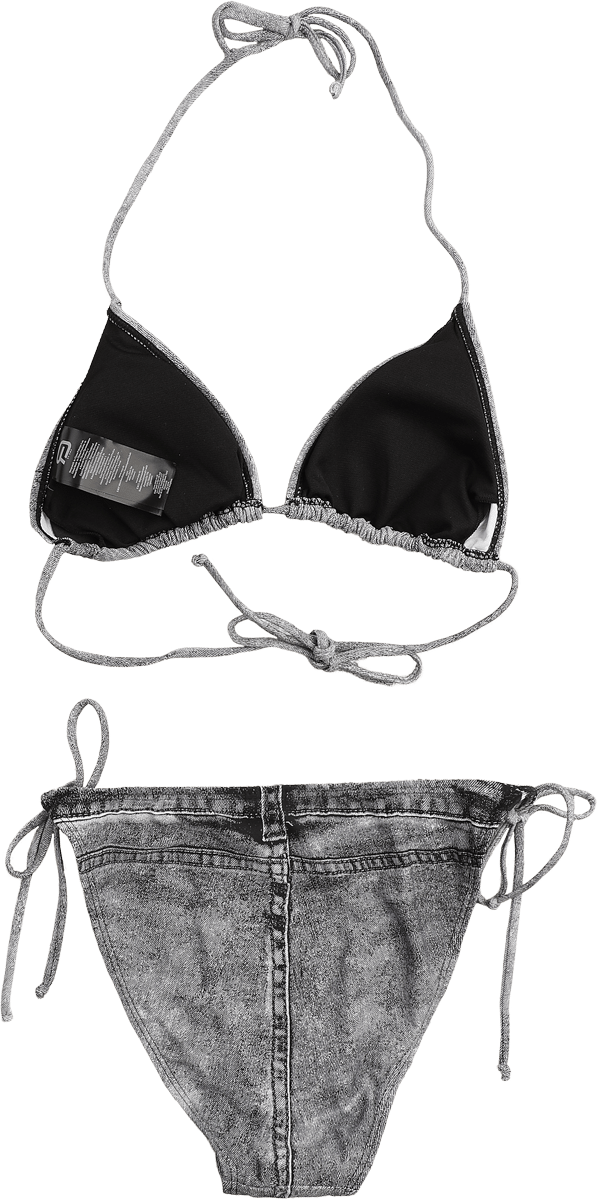 R.E.D. Rock-Engineered Design Grijze bikiniset met een eenvoudig ontwerp - Dames - M