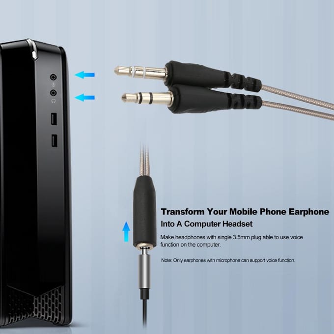 3,5 mm audio Y-splitterkabel 1 vrouwelijk naar 2 mannelijk converter oortelefoon microfoonsnoeradapter voor