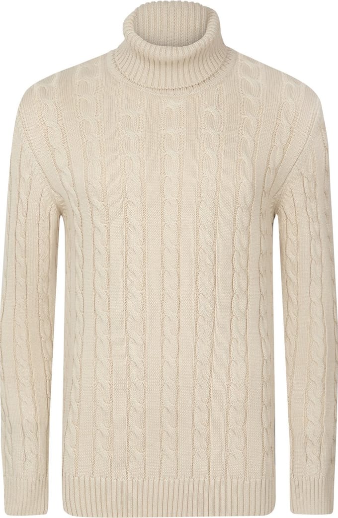 Felix Hardy Coltrui - Gebreide Trui - Sweater Heren Beige - 2Xl