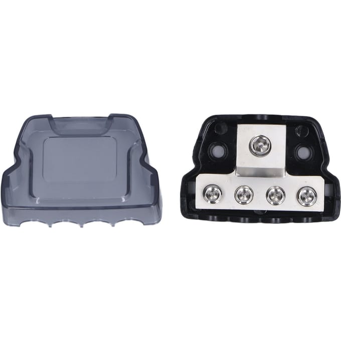 4-weg Stroomverdeelblok Versterker Zekeringhouder Massaverdeler Splitter Auto Audio Versterker gray