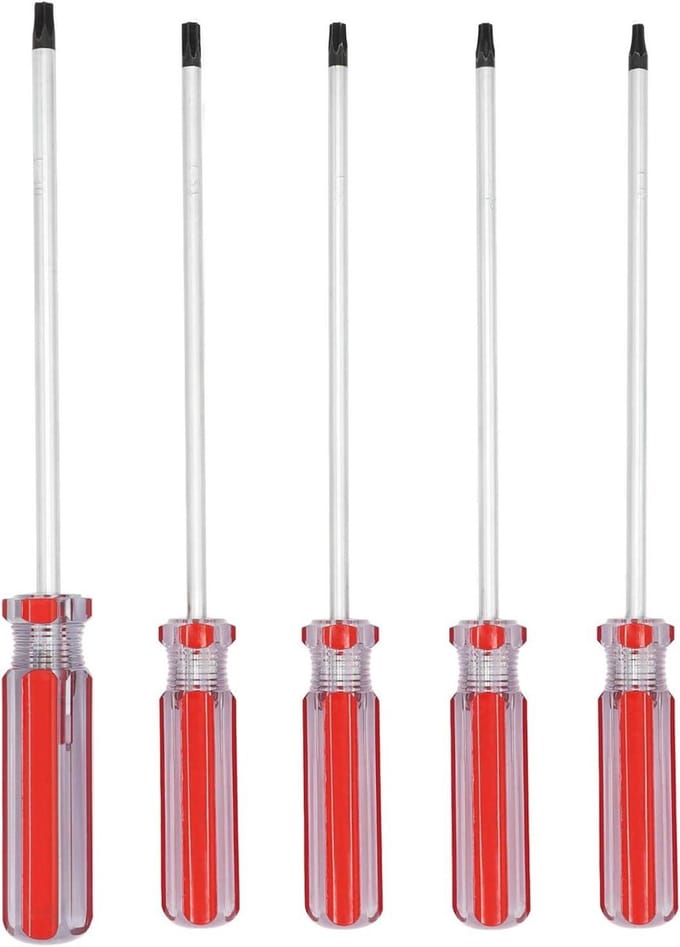 Torx Schroevendraaierset - Torx Drivers - Reparatie Klussen - Magnetische Tips - 6 inch - Rood