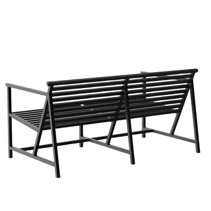 NINE 19 Outdoors Lounge Bench - black