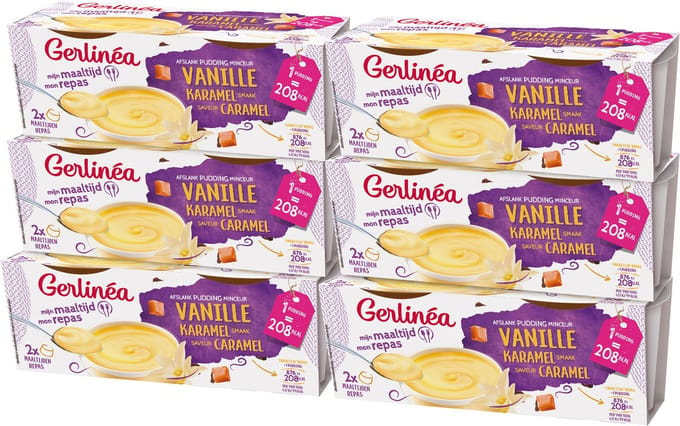 Gerlinéa Maaltijdvervanger - Aflsankpudding - Vanille - 6 x 210 g