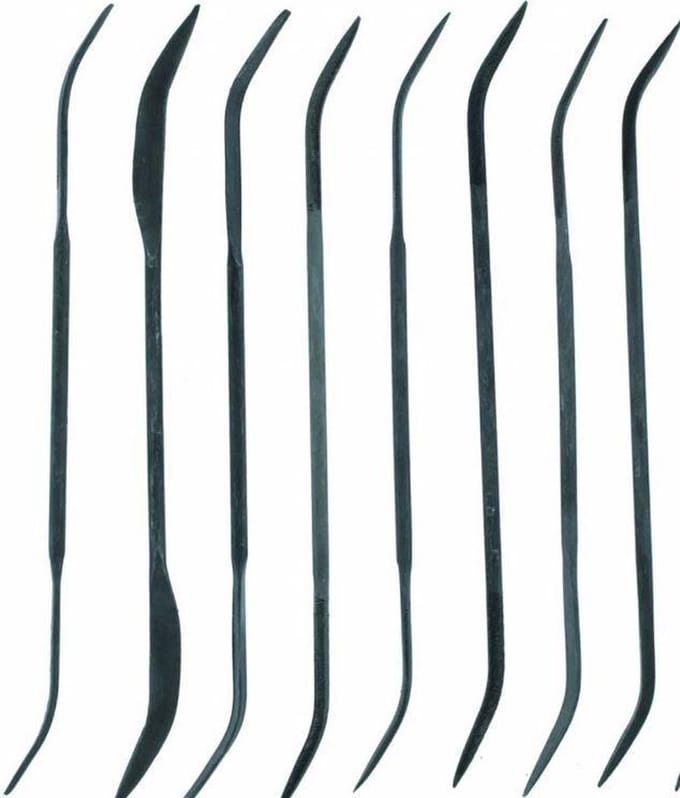Budget riffler curved file set - gebogen vijlen - 8x