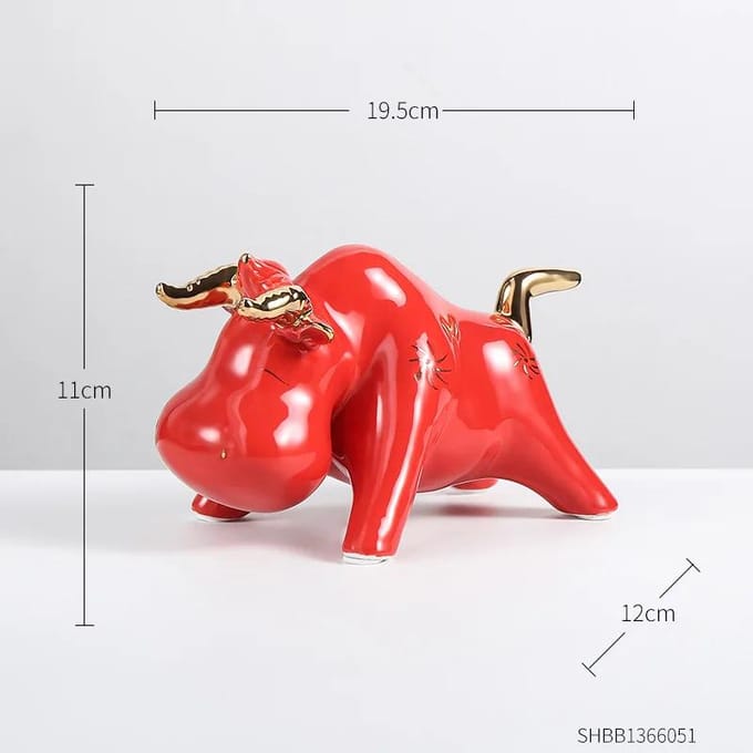 Stier Van De Stier Display Bureau Decoratie De Creatieve Zodiac Stier Makkelijk Te Gebruiken Mascotte Huiswarming Cadeau Abstract Kantoor red