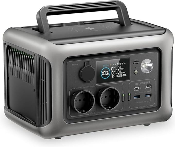 ALLPOWERS® Draagbare Krachtcentrale - Stroomgenerator - 2x 600W - Powerstation - Outdoor generator - Draagbare Lader