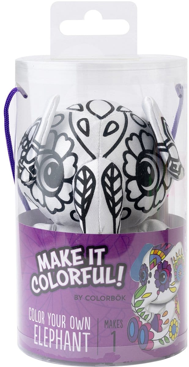 American Crafts knutselset pluche olifant kleur je eigen speelgoed.