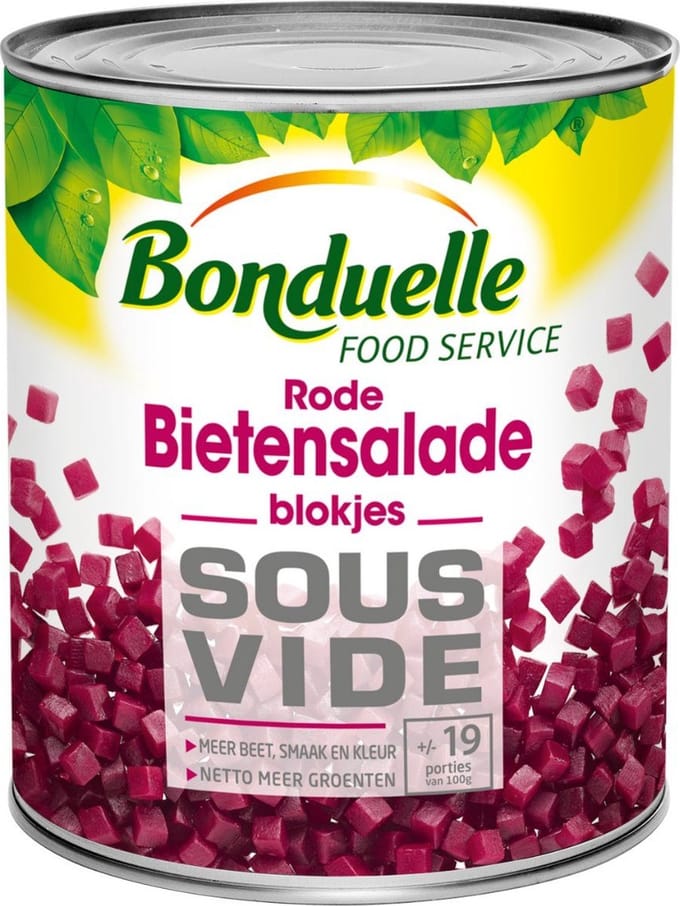 Bonduelle Sous vide Rode bietensalade blokjes - Blik 4 liter