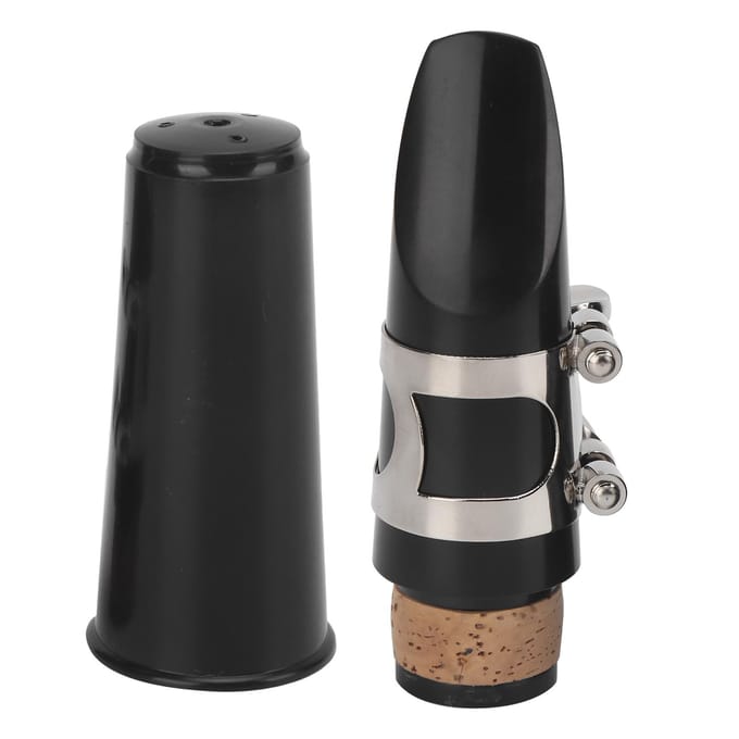 Klarinet Mondstuk Kit ABS Bindmateriaal Kussentjes Rietkap Muziekinstrument Accessoires(Zwart ) gray