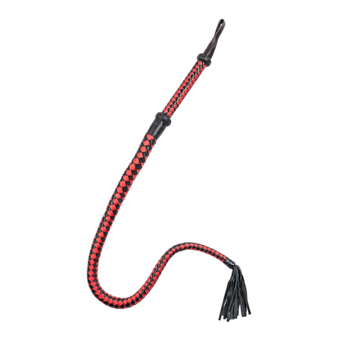 Rimba - Lange Bullwhip - 200 cm - Rood/Zwart
