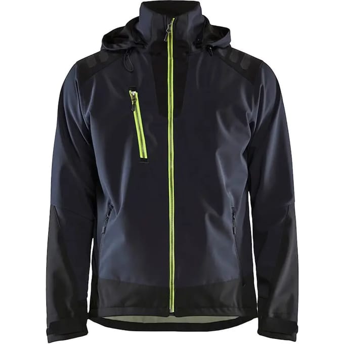 Blaklader Softshell jack 4749-2513 - Donkerblauw/Geel - M
