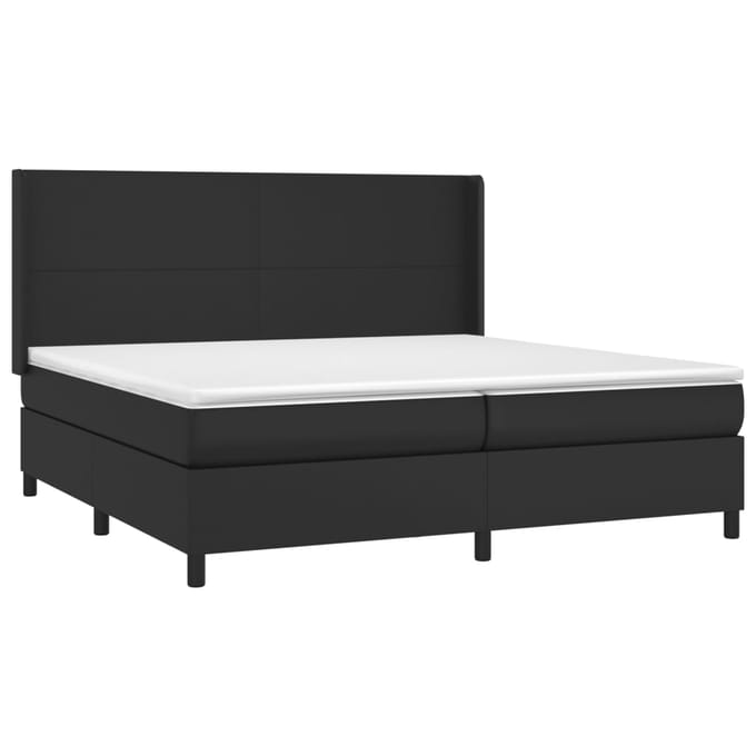vidaXL - Boxspring - met - matras - kunstleer - zwart - 200x200 - cm