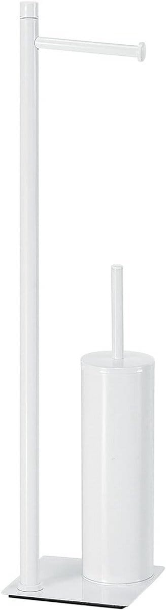 Badkamerzuil met Toiletrolhouder en WC-borstelset, Wit