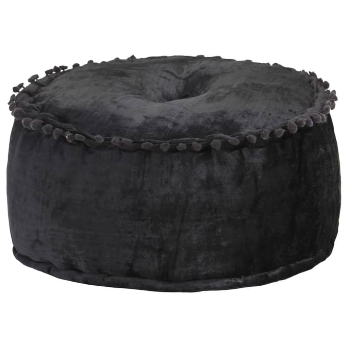 vidaXL - Poef - rond - 40x20 - cm - fluweel - antraciet