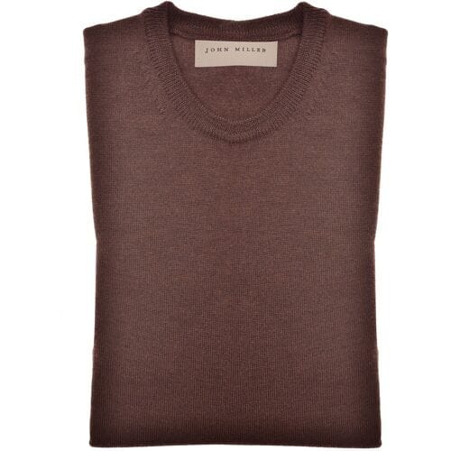 John Miller Trui Merino R-Neck Donker Rood / male
