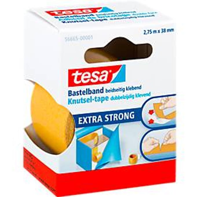 Dubbelzijdige knutseltape tesa® 2 | 75mx38mm transparant | 6 stuks