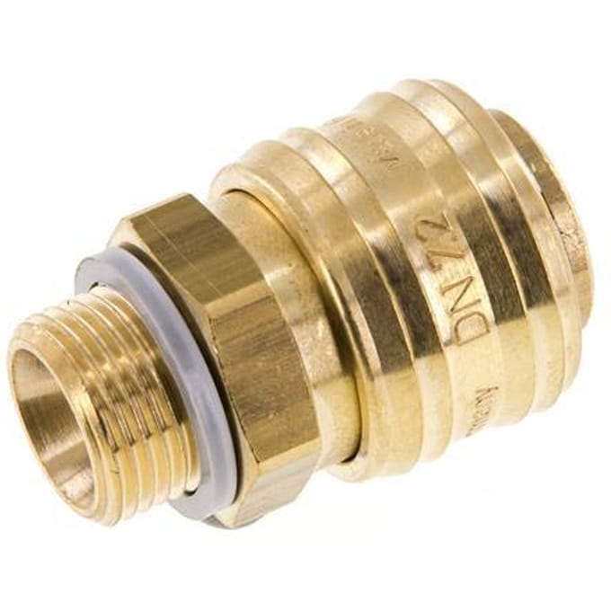 Messing DN 7.2 (Euro) Luchtkoppeling Snelkoppeling G 3/8 inch Buitendraad FKM