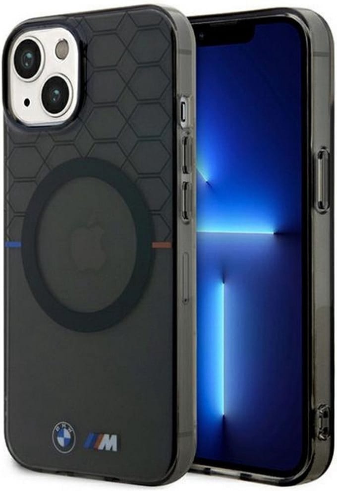 BMW IML Printed Pattern Back Case (MagSafe Compatible) - Geschikt voor Apple iPhone 14 Plus (6.7") - Grijs