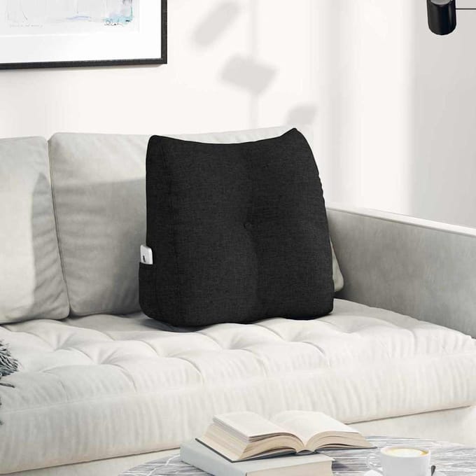 vidaXL - Rugkussen - Zwart - 45 - x - 24 - x - 50 - cm - Stof
