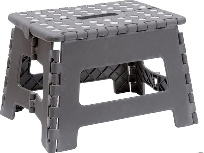 Stellar Opvouwbare Kruk - Laadvermogen 150 kg - 22 cm Hoog - Grijs