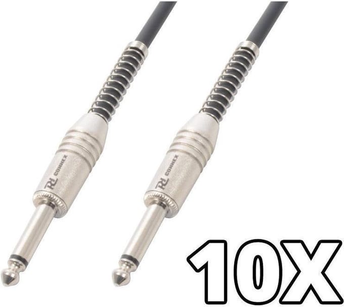 PD Connex gitaarkabelset met 10 gitaarkabels van 3 meter