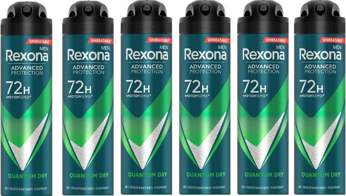 Rexona Men - Deodorant - Spray - Quantum Dry - 150ml x 6