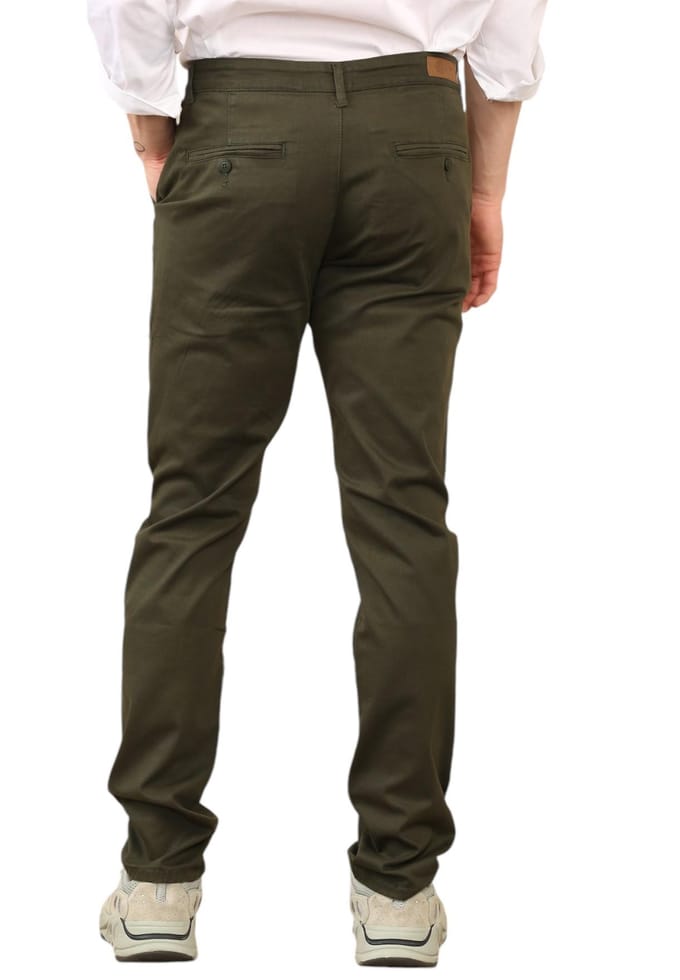 MYT Heren Slim Fit Chino in Olijf